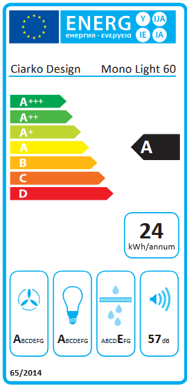 Okap wyspowy Ciarko Design MONO LIGHT Black 60 cm