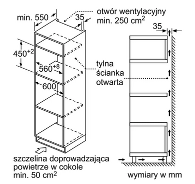 Kuchenka mikrofalowa do zabudowy Bosch CMA585GS1 stal szlachetna