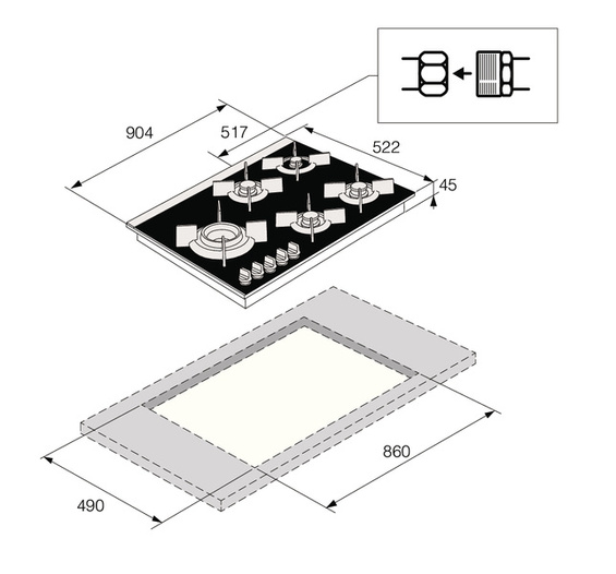 Płyta gazowa ASKO HG8953BGB1