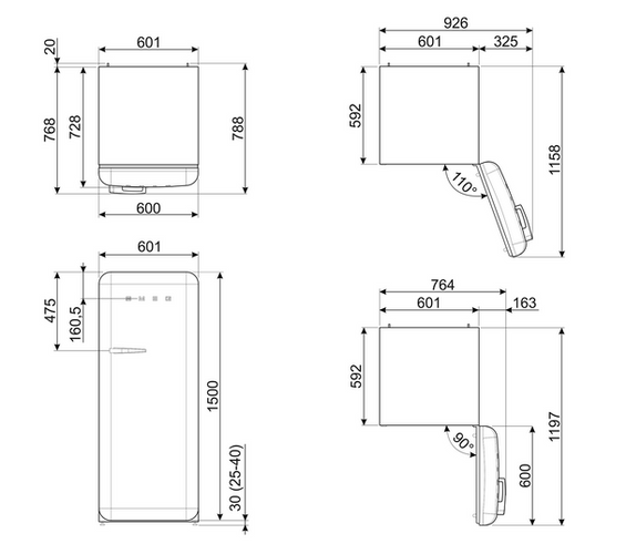 Chłodziarko - zamrażarka wolnostojąca Smeg FAB28RLI6 50's Style