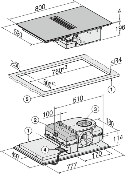 Płyta indukcyjna z wyciągiem Miele KMDA 7272 FL-U Silence 12121060