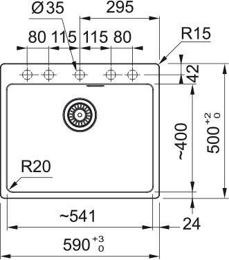 Zlew Franke MRG 610-54 FTL Czarny mat / Czarny odpływ 114.0693.579