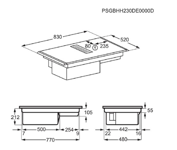 Płyta z wbudowanym okapem AEG NCP84C01AZ SaphirMatt