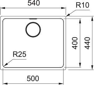 Zlew Franke MYX 110-50 Stal szlachetna szczotkowana 122.0624.556