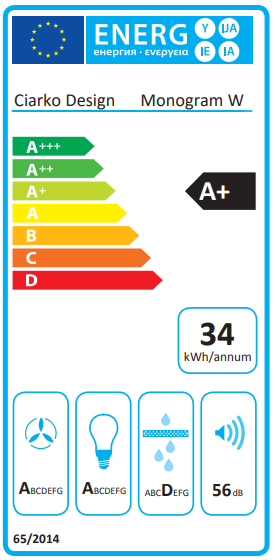 Okap wyspowy Ciarko MONOGRAM W CASHMERE pochłaniacz