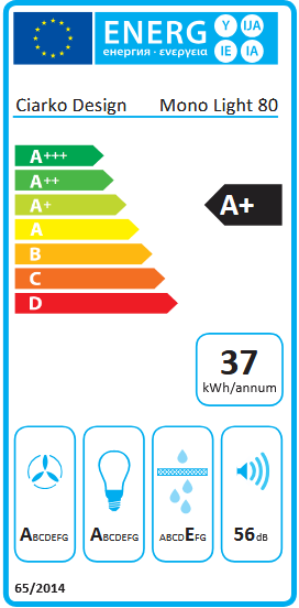 Okap wyspowy Ciarko Design MONO LIGHT Gold 80 cm