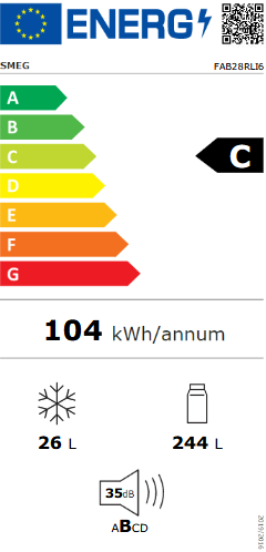 Chłodziarko - zamrażarka wolnostojąca Smeg FAB28RLI6 50's Style