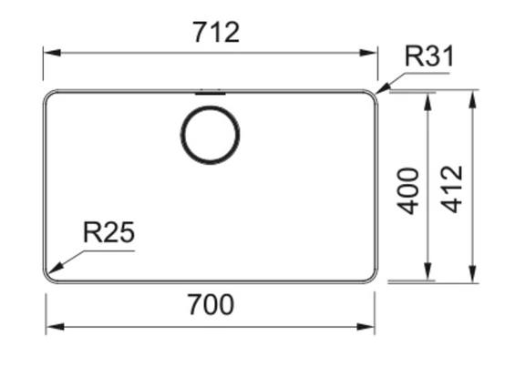 Zlewozmywak Mythos MYX 210-70 Stal szlachetna 127.0624.562