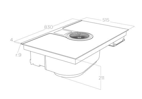 Płyta z okapem Elica NIKOLATESLA ONE RAW BR/A/83 PRF0203698 (wyciąg)
