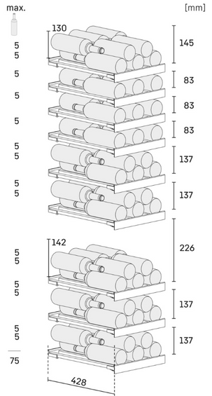 Chłodziarka do win ze strefami temperatur do zabudowy Liebherr Monolith EWPi 9471 lewa