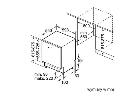 Zmywarka do zabudowy w pełni zaintegrowana Siemens SN85EX13CE 60 cm