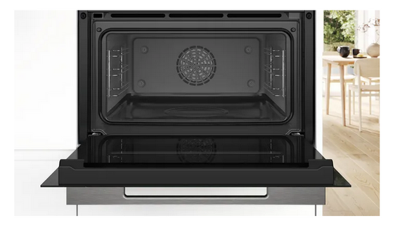 Kompaktowy piekarnik do zabudowy z parowarem Bosch CSG7584B1 czarny