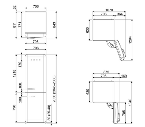 Lodówka wolnostojąca FAB Smeg FAB38RCR6