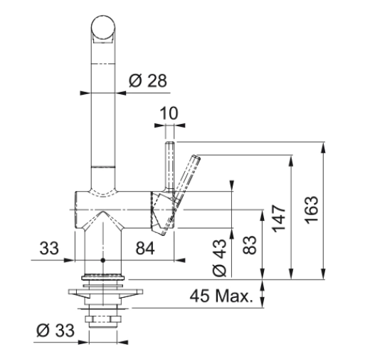 Bateria kuchenna z wyciąganą wylewką Franke Active 115.0653.388