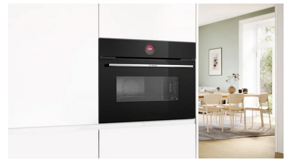 Piekarnik kompaktowy z mikrofalą do zabudowy Bosch CMG7241B1 czarny