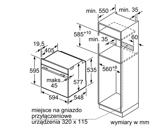 Piekarnik do zabudowy z funkcją pary Bosch HSG7361B1 czarny