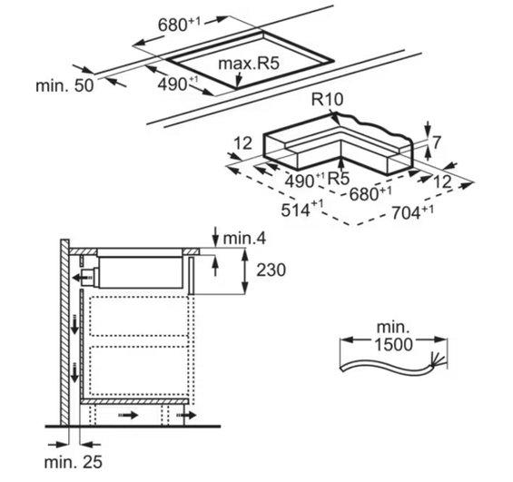 Płyta z wyciągiem AEG NCH74B01CB