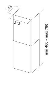 Okap Falmec Tab 60 czarny 800 m³/h przyścienny
