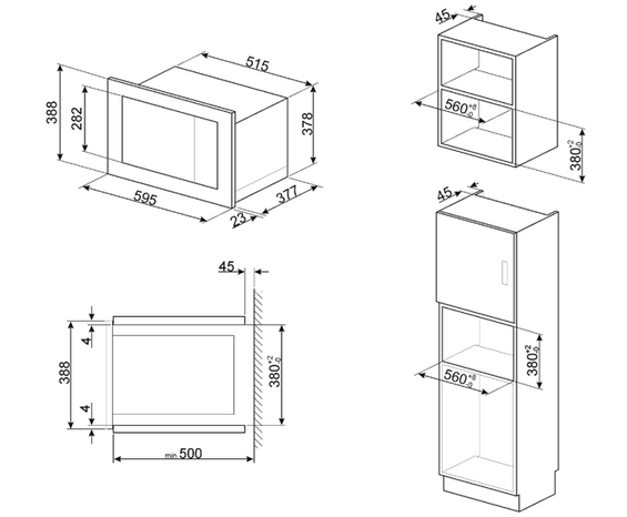 Mikrofala do zabudowy Smeg Dolce Stil Novo FMI625CN