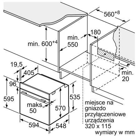 Piekarnik do zabudowy z funkcją pary Bosch HRG272EB3 czarny