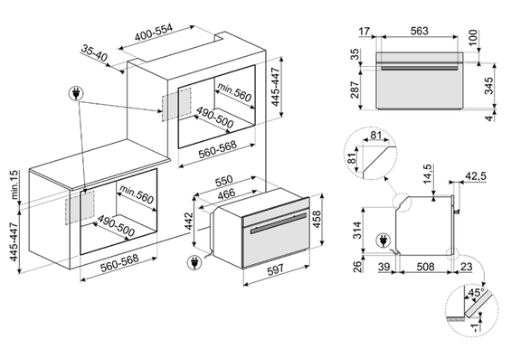 Piekarnik z funkcją pary i mikrofali Smeg SO4606WAPNR Dolce Stil Novo
