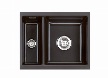 systemceram MERA 60 U zlewozmywak ceramiczny Nero 68