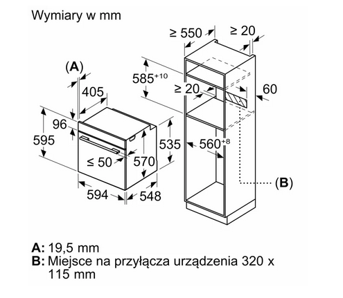 Piekarnik do zabudowy z funkcją pary Bosch HRG532BB3 czarny