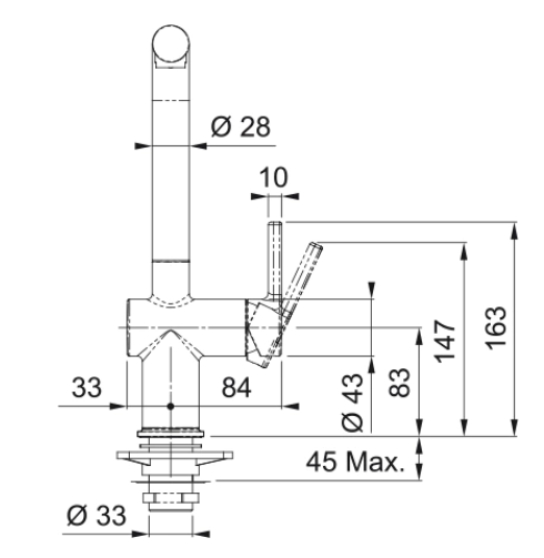 Bateria kuchenna z wyciąganą wylewką Franke Active 115.0653.385