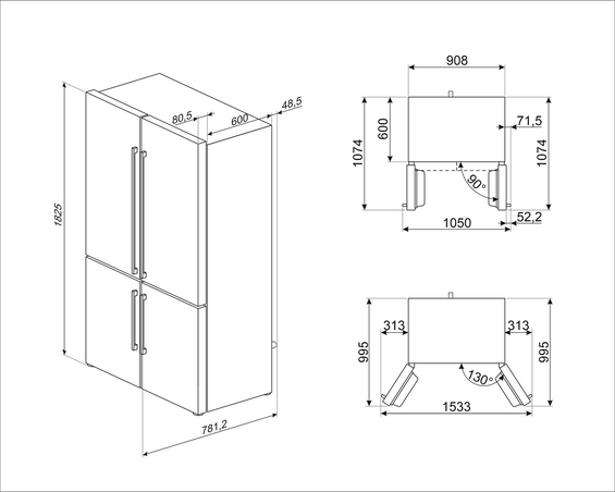 Lodówka wolnostojąca Smeg FQ60XDE
