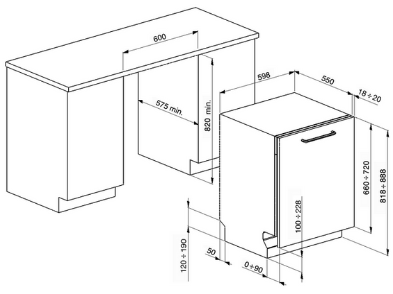 Zmywarka do zabudowy Smeg ST352AL