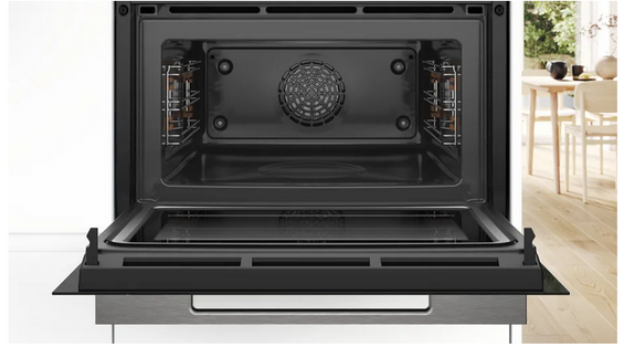 Piekarnik kompaktowy z mikrofalą do zabudowy Bosch CMG7241B1 czarny