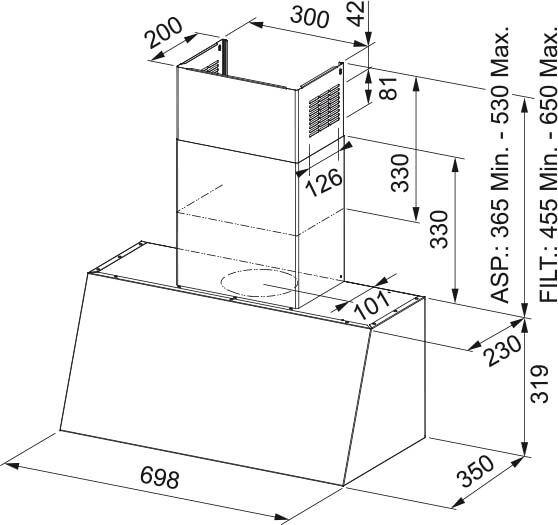 Okap Franke FCO 70 BK MATT Czarny mat 321.0536.200