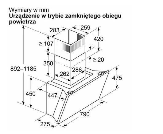 Okap naścienny Siemens LC81KAN60 80cm