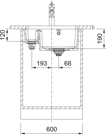 Zlewozmywak KXK 160-37-12 czarny mat 126.0738.301