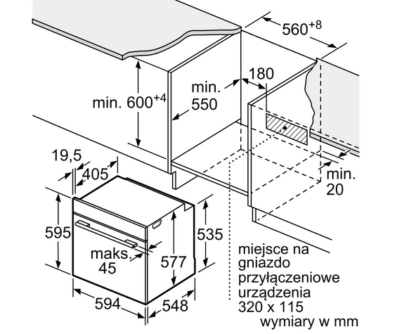 Piekarnik z funkcją mikrofali Bosch HMG778NB1 do zabudowy