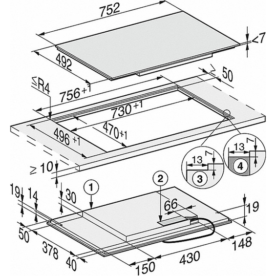 Płyta indukcyjna Miele ComfortSelect czarny KM 7414 FX 11128640