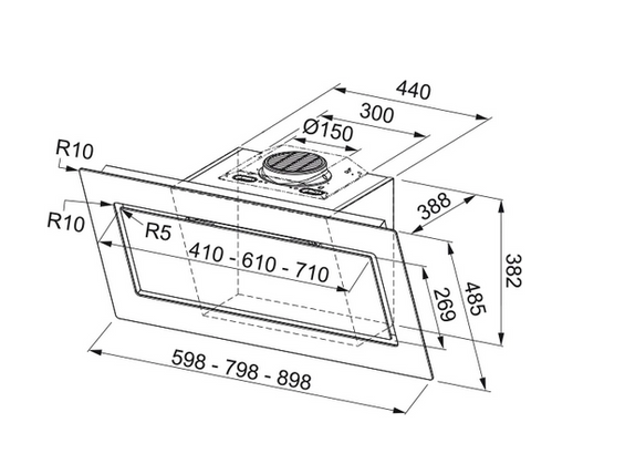 Okap Franke FSMS F42 SS/BK MATT 345.0654.870