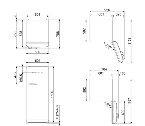 Lodówka wolnostojąca FAB Smeg FAB28RSV6