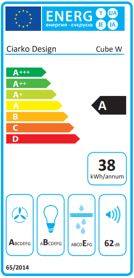 Okap wyspowy Ciarko CUBE W Biały 40cm wyciąg