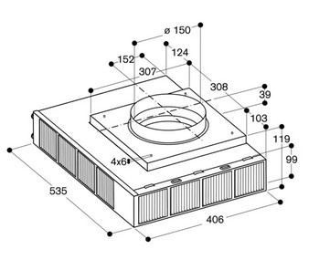 Silnik GAGGENAU do zabudowy w cokole, wydajność max. 760 m3/h, obieg zamknięty AR413122