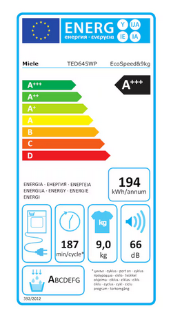 Suszarka z pompą ciepła Miele TED645WP EcoSpeed&9kg 12725300