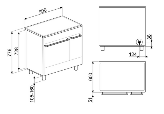 Kuchnia z płytą indukcyjną Smeg CX92IM
