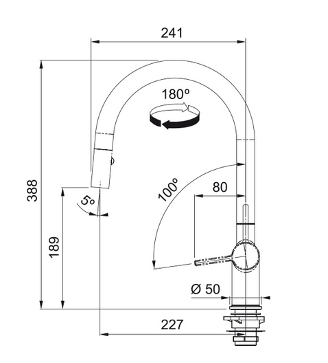 Bateria kuchenna z wyciąganą wylewką Franke Active 115.0653.404