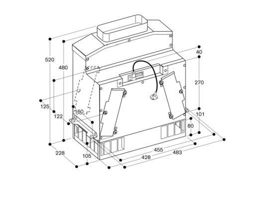 Silnik Gaggenau do zabudowy praca w obiegu zamkniętym , wydajność 575/665 m3/h wyłącznie do wentylacji dolnossącej serii 400 i serii 200 AR410110