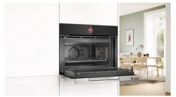 Piekarnik kompaktowy z mikrofalą do zabudowy Bosch CMG7241B1 czarny
