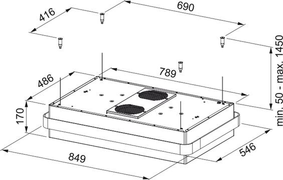 Okap wyspowy Franke Mythos Masterpiece FMYS F80 KL 345.0726.996