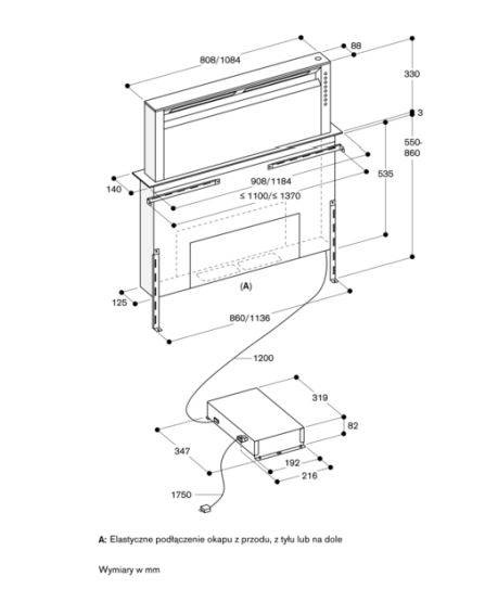 Okap do zabudowy w blacie Gaggenau AL400192 90 cm