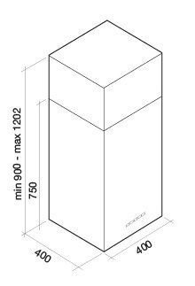 Okap Falmec Mira Black Isola 40 800 m³/h wyspowy