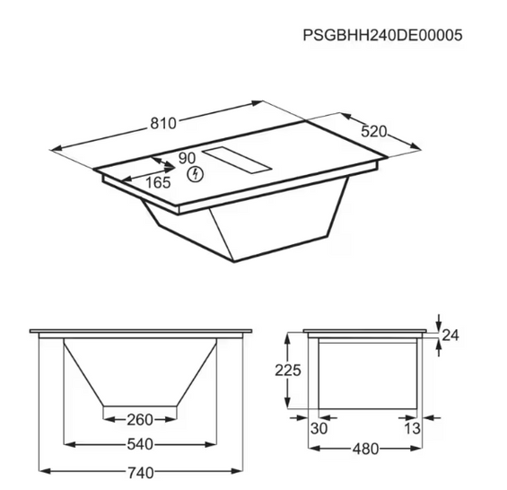 Płyta indukcyjna z okapem (COMBO) eXtractor 80 cm Electrolux ECC8549
