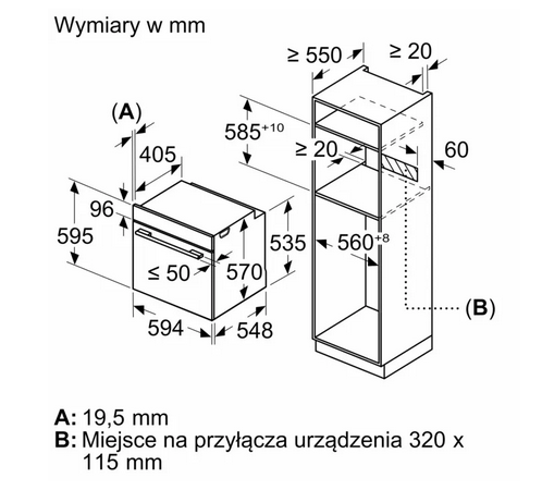 Piekarnik do zabudowy z funkcją pary Bosch HRG272EB3 czarny